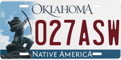 OK license plate 027ASW