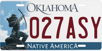 OK license plate 027ASY