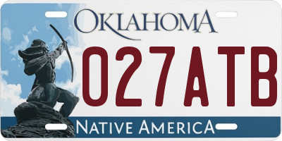 OK license plate 027ATB