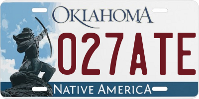 OK license plate 027ATE