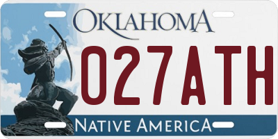 OK license plate 027ATH