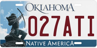 OK license plate 027ATI