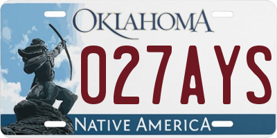 OK license plate 027AYS