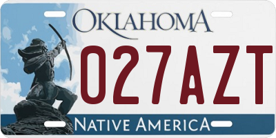 OK license plate 027AZT