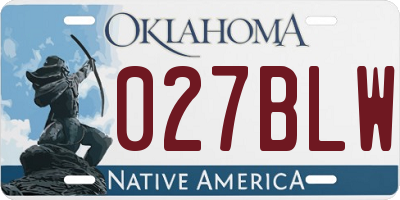 OK license plate 027BLW