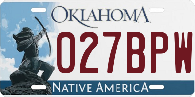 OK license plate 027BPW