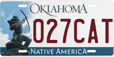 OK license plate 027CAT