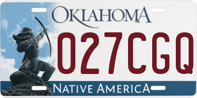OK license plate 027CGQ