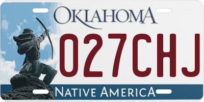OK license plate 027CHJ