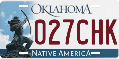 OK license plate 027CHK