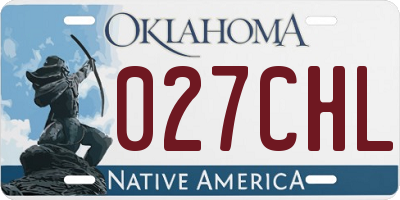 OK license plate 027CHL
