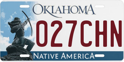 OK license plate 027CHN
