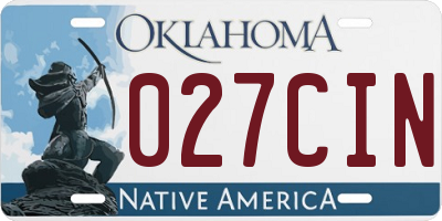 OK license plate 027CIN