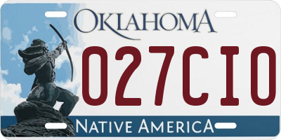 OK license plate 027CIO