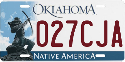 OK license plate 027CJA