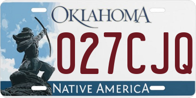 OK license plate 027CJQ