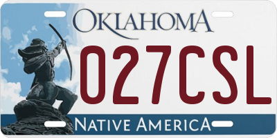 OK license plate 027CSL