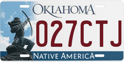 OK license plate 027CTJ