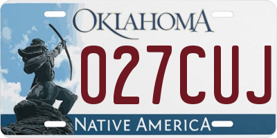 OK license plate 027CUJ