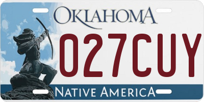 OK license plate 027CUY