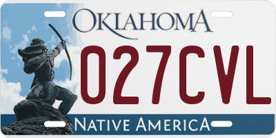 OK license plate 027CVL