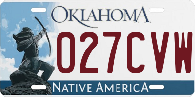 OK license plate 027CVW