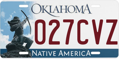OK license plate 027CVZ