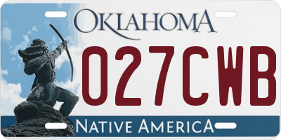 OK license plate 027CWB