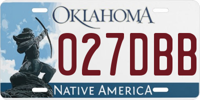 OK license plate 027DBB