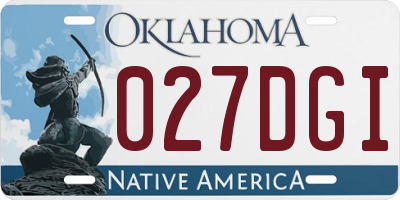 OK license plate 027DGI