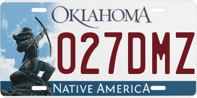 OK license plate 027DMZ