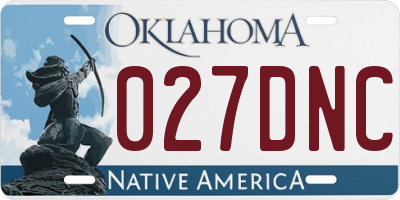 OK license plate 027DNC