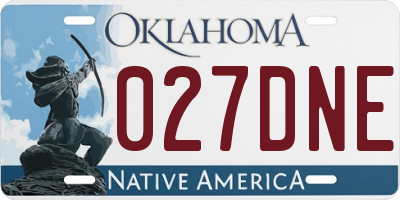 OK license plate 027DNE