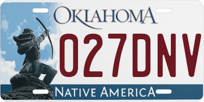 OK license plate 027DNV