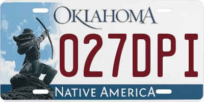 OK license plate 027DPI