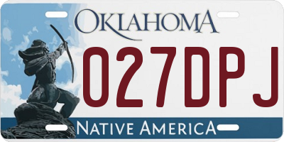 OK license plate 027DPJ