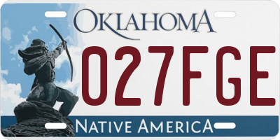 OK license plate 027FGE