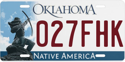 OK license plate 027FHK