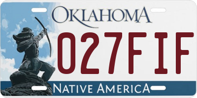 OK license plate 027FIF
