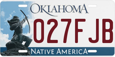 OK license plate 027FJB