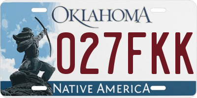 OK license plate 027FKK
