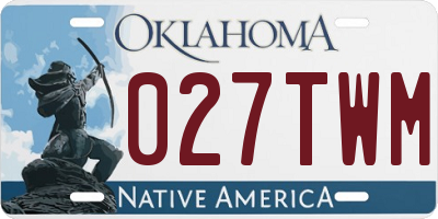 OK license plate 027TWM