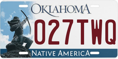 OK license plate 027TWQ