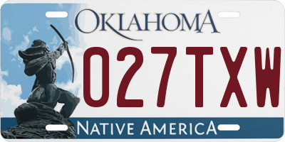 OK license plate 027TXW