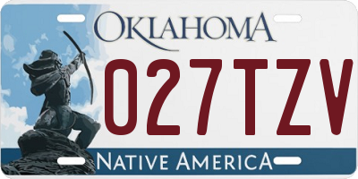 OK license plate 027TZV