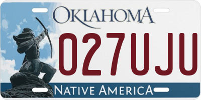 OK license plate 027UJU