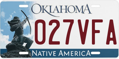 OK license plate 027VFA