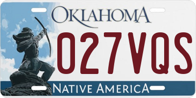 OK license plate 027VQS
