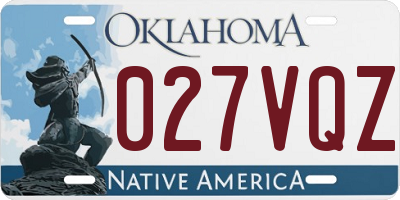 OK license plate 027VQZ