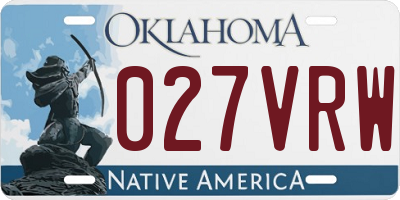 OK license plate 027VRW